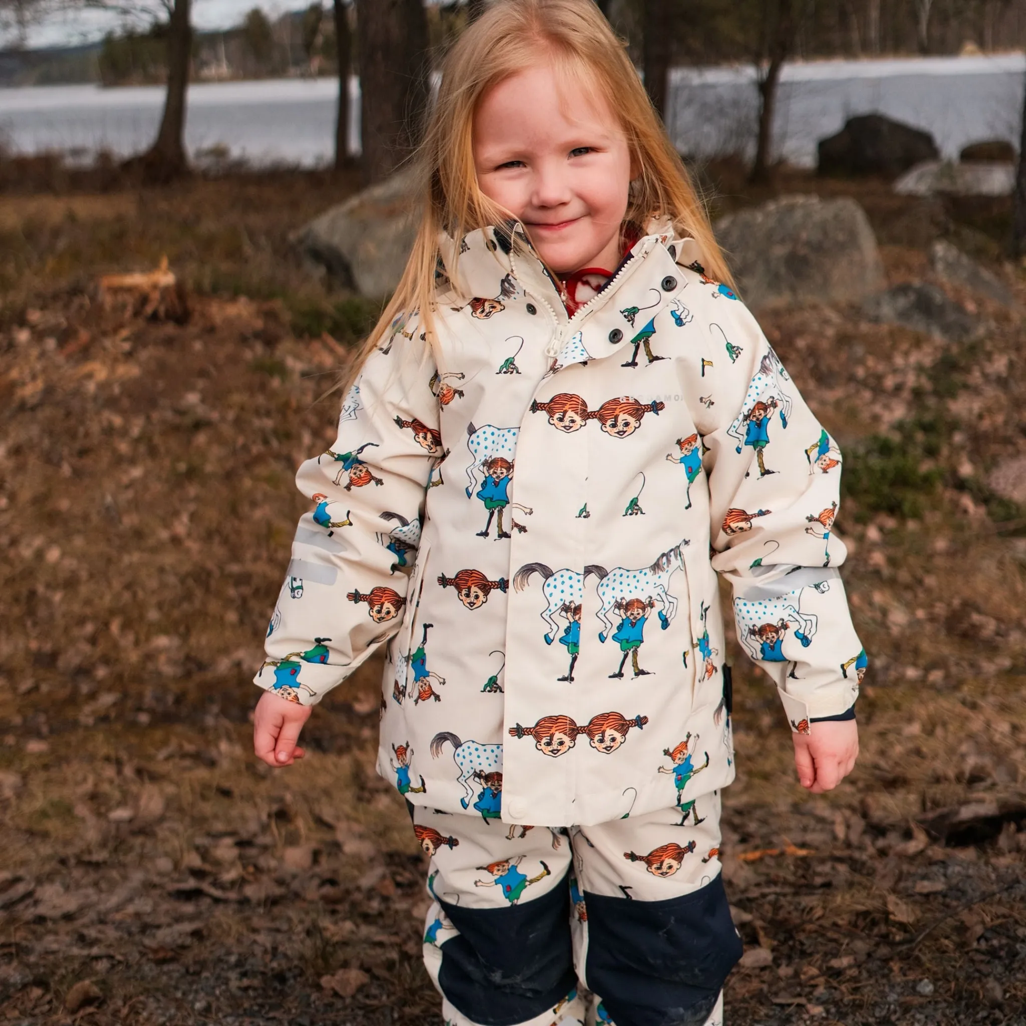 Barn Geggamoja Skal Och Regnkläder<Skaljacka Pippi Långstump Beige