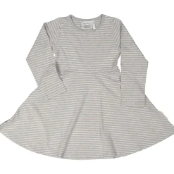 Barn Geggamoja Klänningar|Bambukläder<Snurrklänning Bambu Classic Grå/Vit