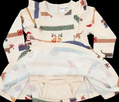 Barn Geggamoja Klänningar|Bambukläder<Snurrklänning Bambu Jultaxar