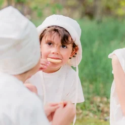 Barn Geggamoja Solhattar Och Kepsar|Bambukläder<Solhatt Bambu Klöver Beige