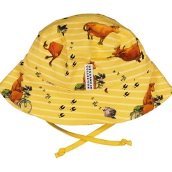 Barn Geggamoja Solhattar Och Kepsar<Solhatt Mamma mu och Kråkan Gul/Vit