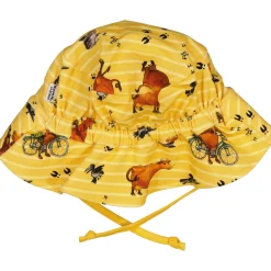 Barn Geggamoja Solhattar Och Kepsar<Solhatt Mamma mu och Kråkan Gul/Vit