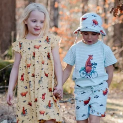 Barn Geggamoja Solhattar Och Kepsar<Solhatt Mamma mu och Kråkan Mint/Vit