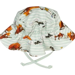 Barn Geggamoja Solhattar Och Kepsar<Solhatt Mamma mu och Kråkan Mint/Vit