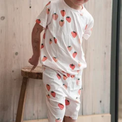 Barn Geggamoja Shorts|Bambukläder<Sommarset Bambu Strawberry
