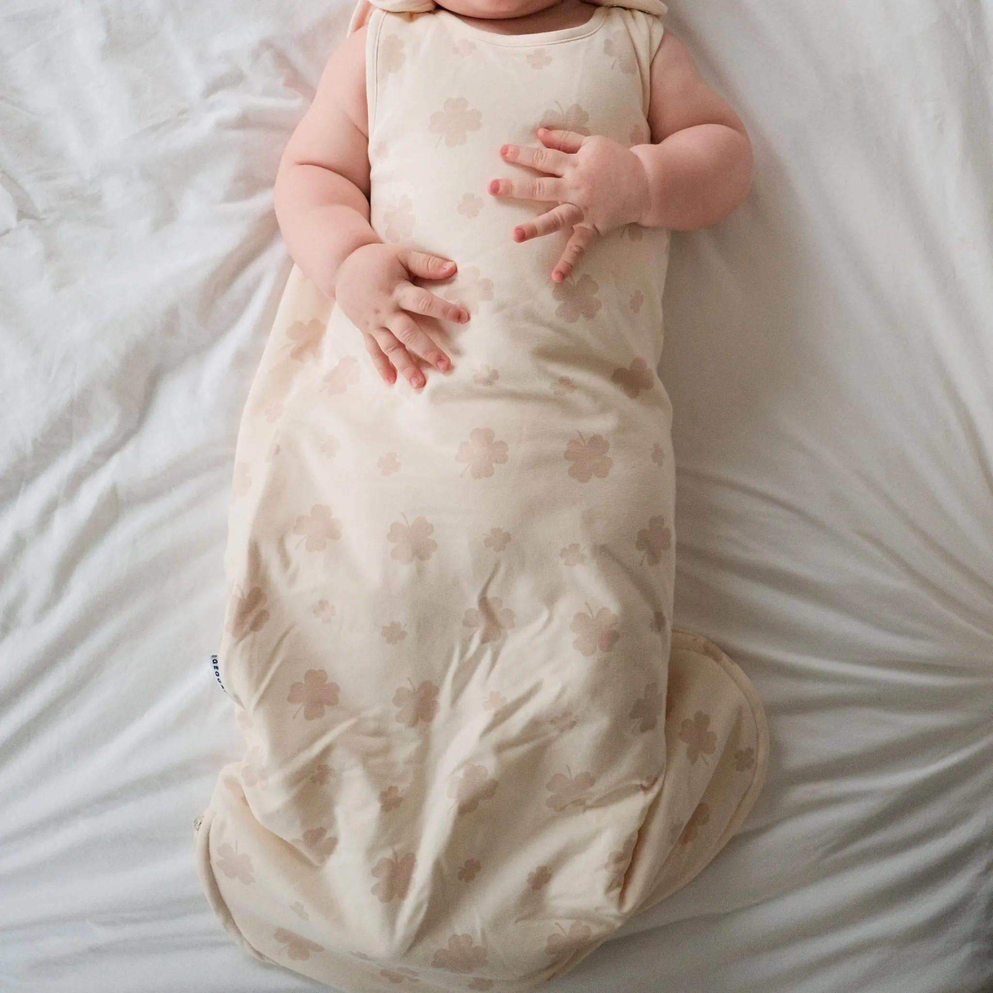 Barn Geggamoja Sovpåsar|Bambukläder<Sovpåse Vadderad Bambu Beige Klöver