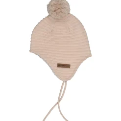 Barn Geggamoja Hjälmössor|Vintermössor<Stickad hjälmmössa Beige