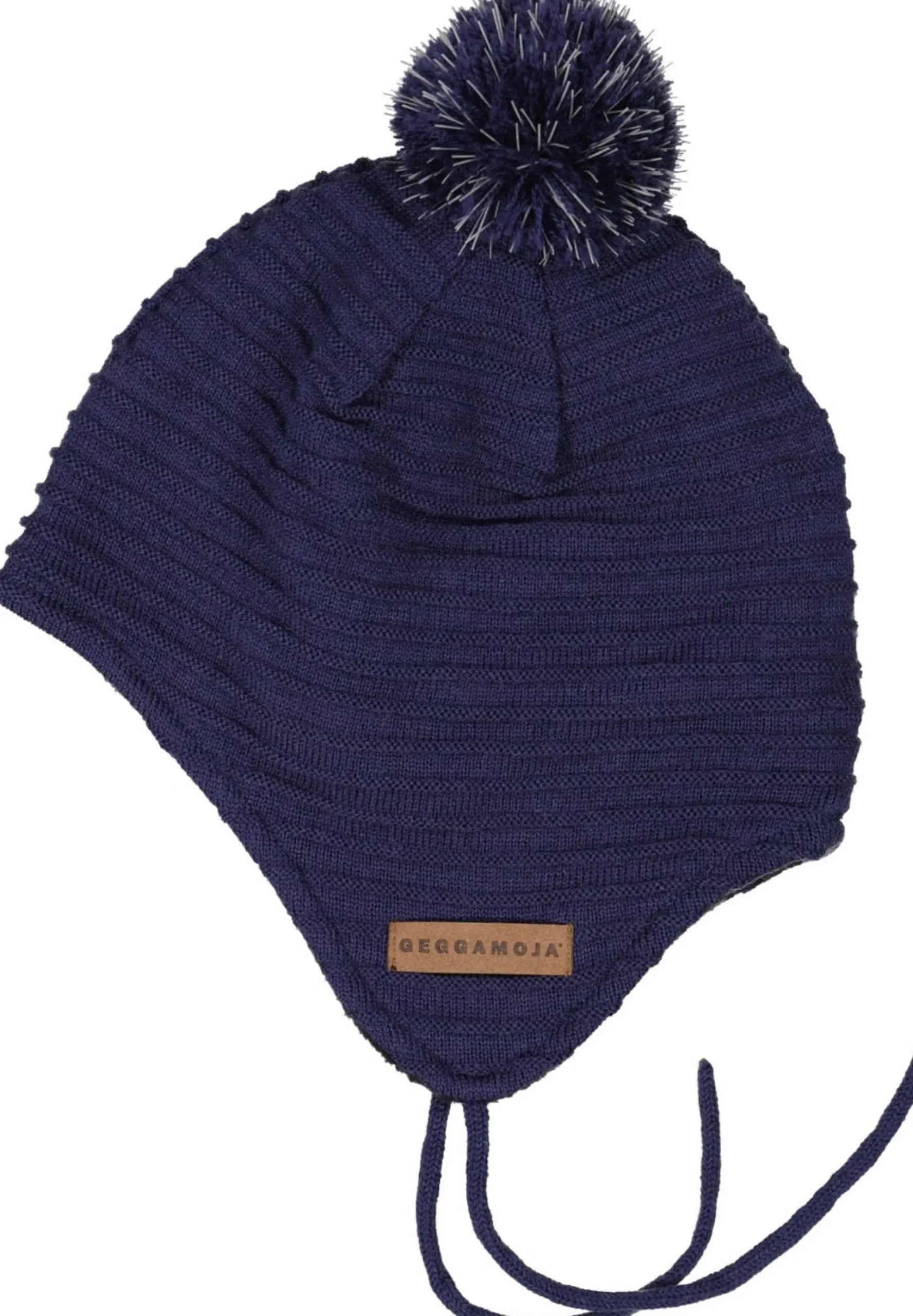 Barn Geggamoja Vintermössor|Hjälmössor<Stickad hjälmmössa Navy