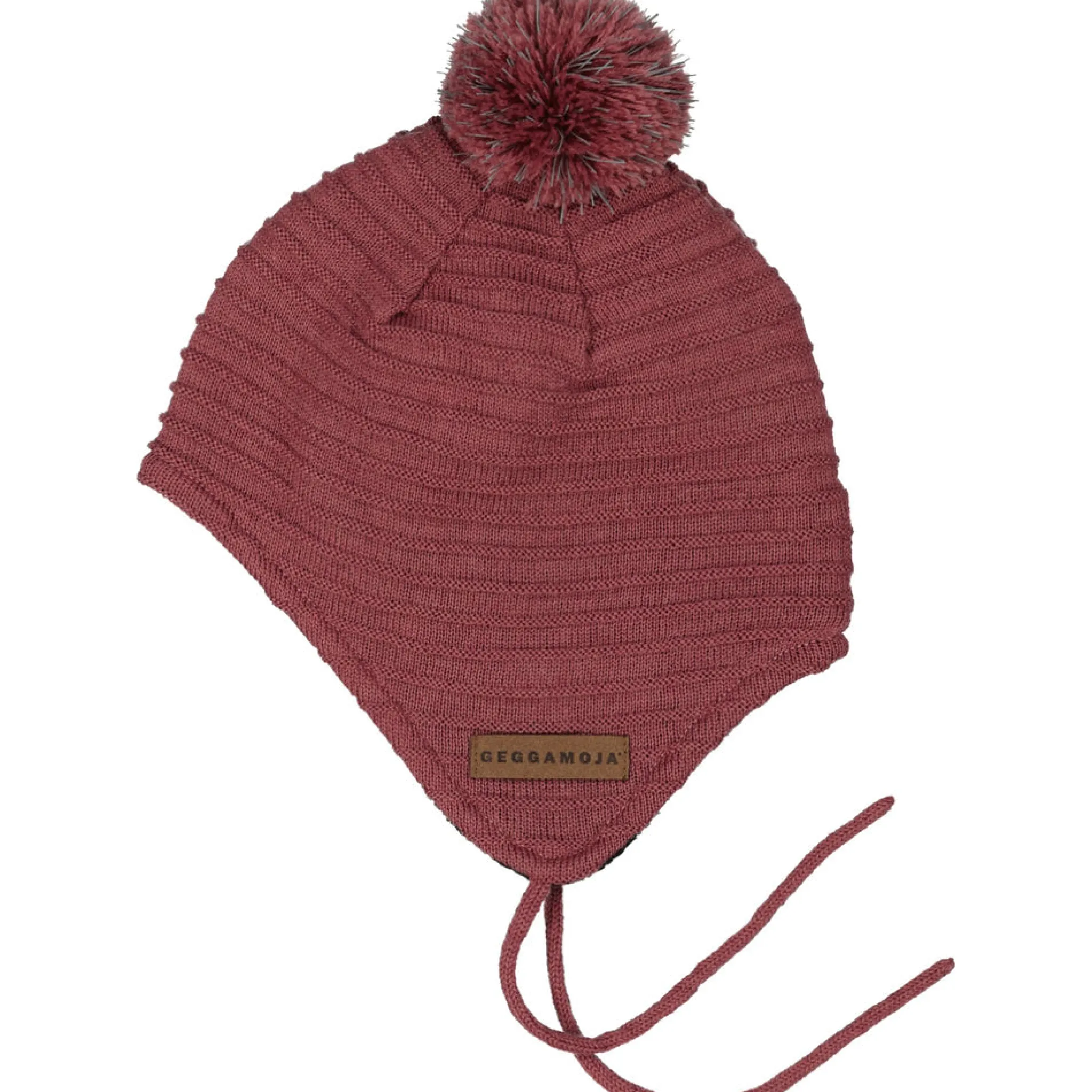 Barn Geggamoja Vintermössor|Hjälmössor<Stickad hjälmmössa Rose