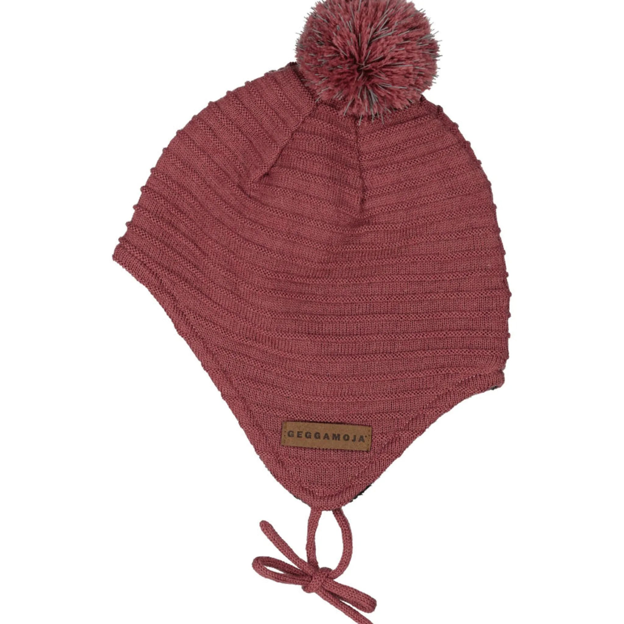 Barn Geggamoja Vintermössor|Hjälmössor<Stickad hjälmmössa Rose