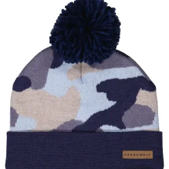 Barn Geggamoja Vintermössor<Stickad mössa Blå Kamo