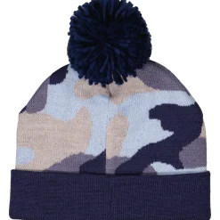 Barn Geggamoja Vintermössor<Stickad mössa Blå Kamo