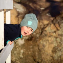 Barn Geggamoja Vintermössor<Stickad mössa Mint