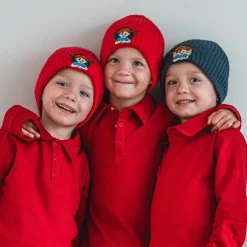 Barn Geggamoja Vintermössor<Stickad Mössa Pippi Långstrump Röd