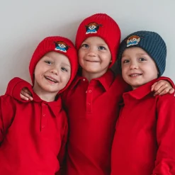 Barn Geggamoja Vintermössor<Stickad Mössa Pippi Långstrump Marinblå