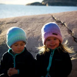 Barn Geggamoja Vintermössor<Stickad mössa Rainbow Purple