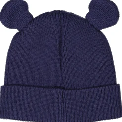 Barn Geggamoja Vintermössor<Stickad mössa Öron Navy