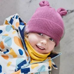 Barn Geggamoja Vintermössor<Stickad mössa Öron Rose