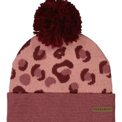 Barn Geggamoja Vintermössor<Stickad mössa Rosa Leo