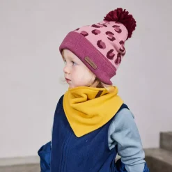 Barn Geggamoja Vintermössor<Stickad mössa Rosa Leo
