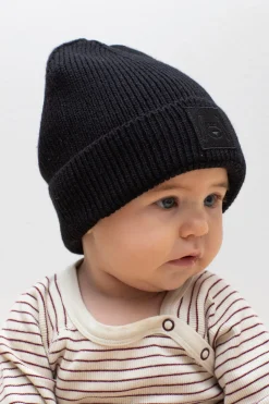 Barn Geggamoja Vintermössor<Stickad mössa Svart Doddi