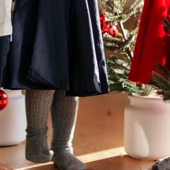 Barn Geggamoja Leggings Och Tights<Strumpbyxor stickade Grå