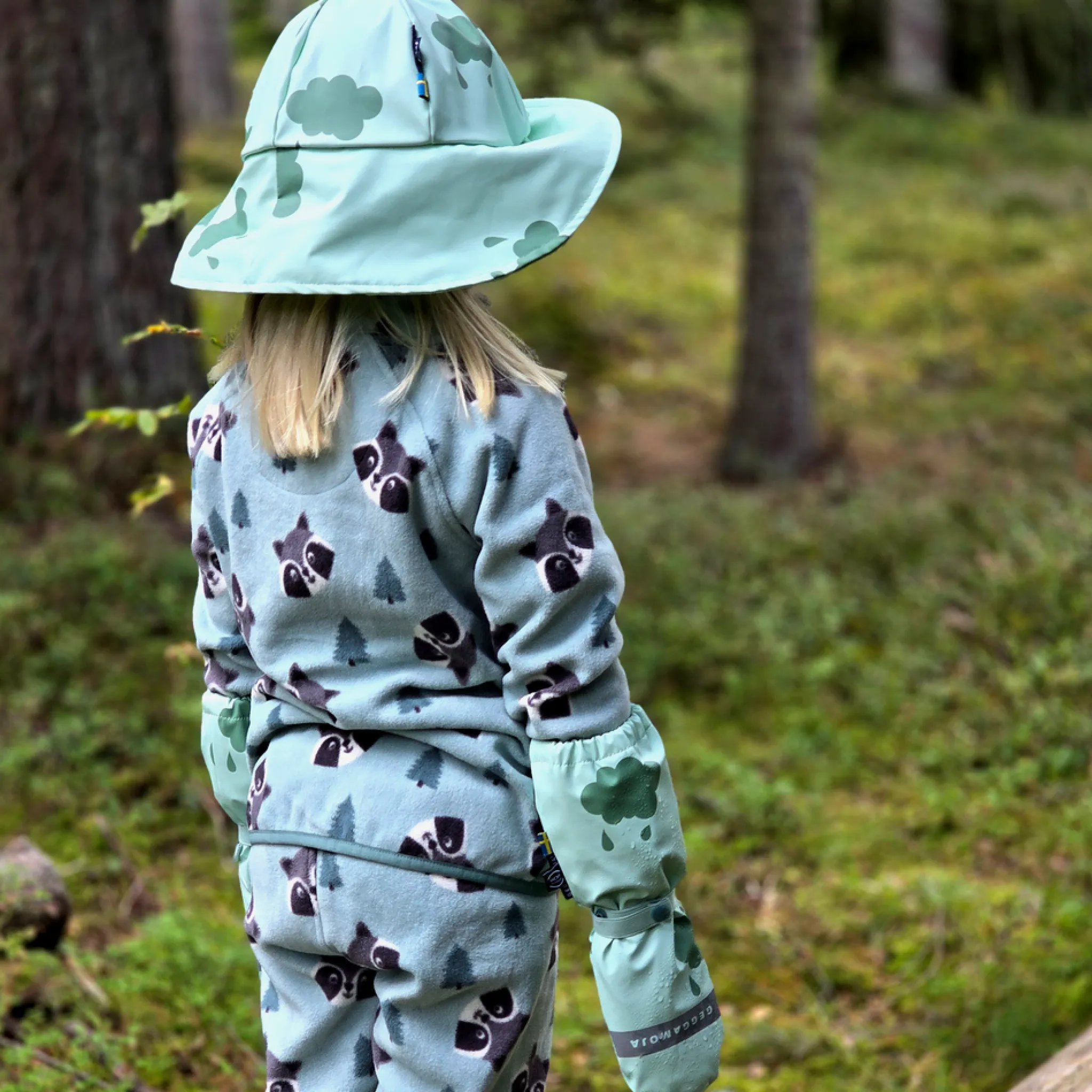 Barn Geggamoja Vintermössor|Solhattar Och Kepsar<Sydväst /Regnhatt fodrad Moln Mint