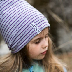 Barn Geggamoja Tunna Mössor<Topline Fleecemössa Grårandig