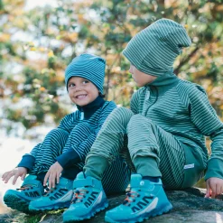 Barn Geggamoja Vintermössor<Topline Mössa fleecefodrad Navy/Turkos