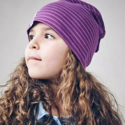 Barn Geggamoja Tunna Mössor<Topline mössa Mörklila/lila