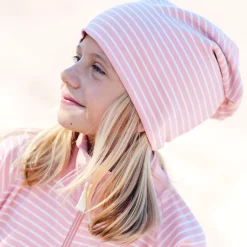 Barn Geggamoja Tunna Mössor<Topline Mössa Rosa/Offwhite