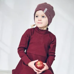 Barn Geggamoja Tunna Mössor<Topline mössa Vinröd/peach