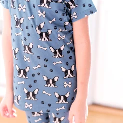 Barn Geggamoja T-Shirts|Bambukläder<T-shirt Bambu Bulldog Blå