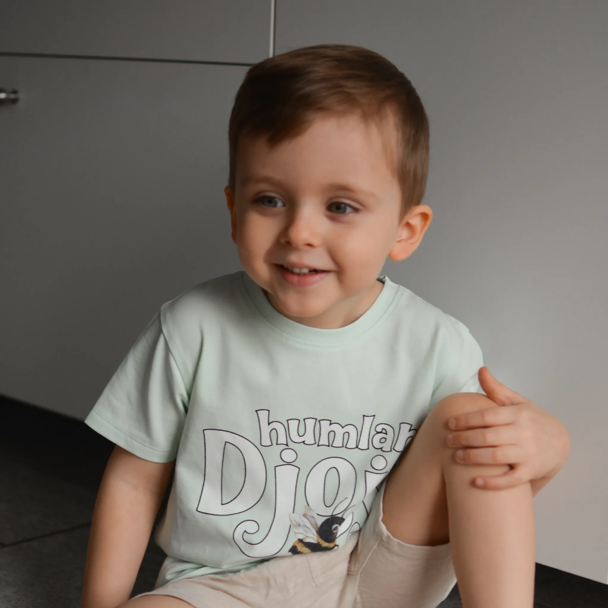 Barn Geggamoja T-Shirts<T-shirt logga Humlan Djojj Mint