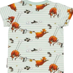 Barn Geggamoja T-Shirts<T-shirt Mamma Mu och Kråkan Mint/Vit