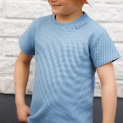 Barn Geggamoja T-Shirts<T-shirt Waffle Dusty Blue