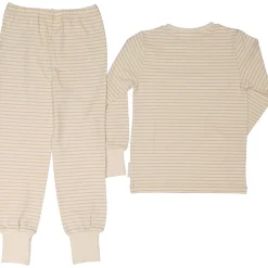 Barn Geggamoja Pyjamas Tvådelad|Bambukläder<Tvådelad Pyjamas Bambu Classic Vit/Beige