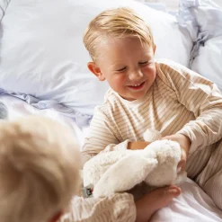 Barn Geggamoja Pyjamas Tvådelad|Bambukläder<Tvådelad Pyjamas Bambu Classic Vit/Beige