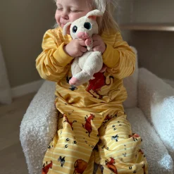 Barn Geggamoja Pyjamas Tvådelad<Tvådelad Pyjamas Mamma Mu och Kråkan Gul/Vit