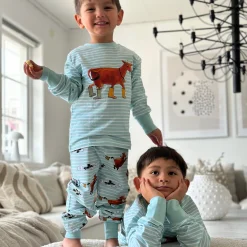 Barn Geggamoja Pyjamas Tvådelad<Tvådelad Pyjamas Mamma Mu och Kråkan Mint/Vit