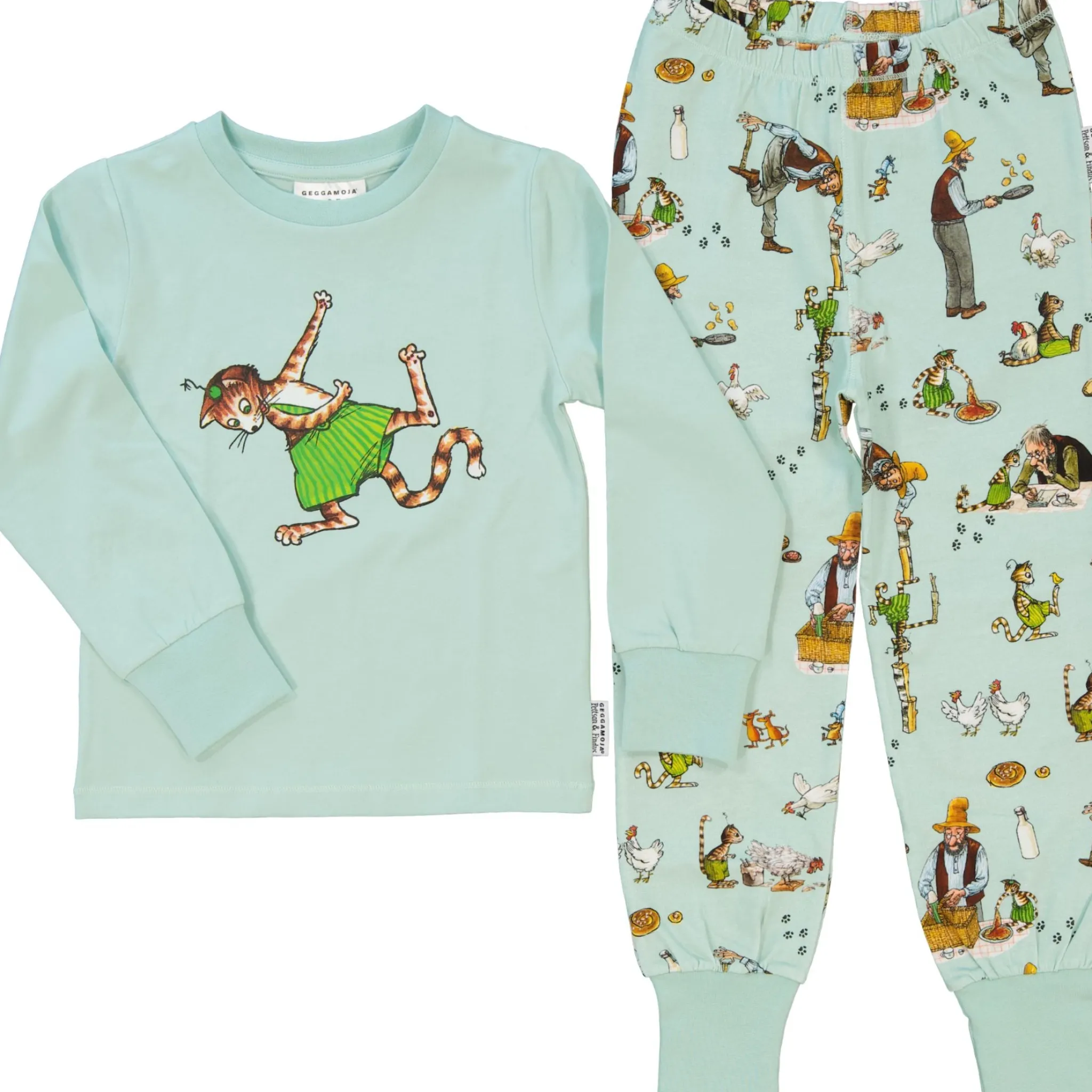 Barn Geggamoja Pyjamas Tvådelad<Tvådelad pyjamas Pettson och Findus Mint