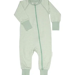 Barn Geggamoja Pyjamas Heldräkt|Bambukläder<Tvåvägs-zip Pyjamas Bambu Classic Ljusgrön/Grön