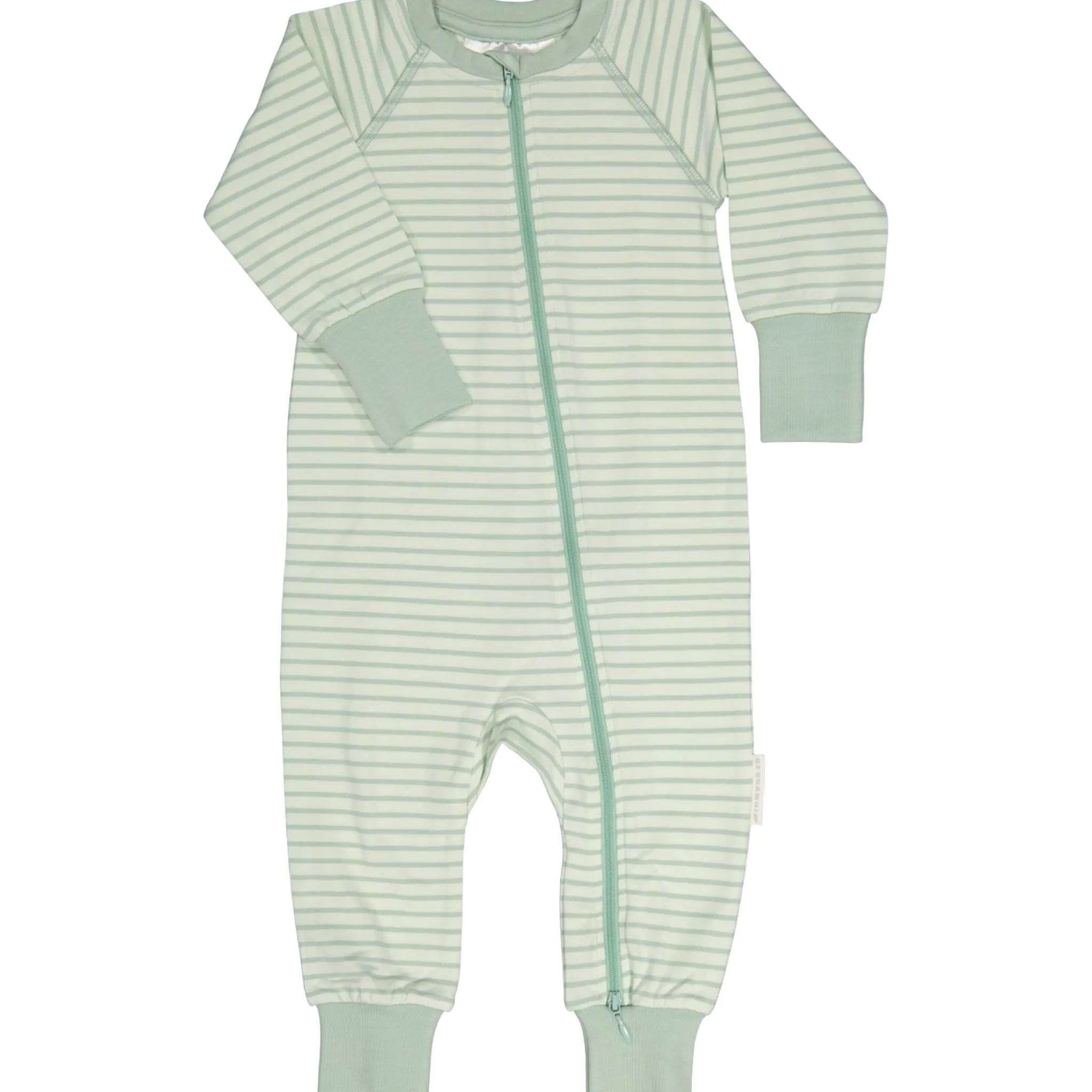 Barn Geggamoja Pyjamas Heldräkt|Bambukläder<Tvåvägs-zip Pyjamas Bambu Classic Ljusgrön/Grön
