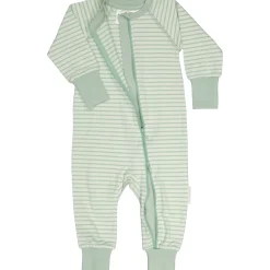 Barn Geggamoja Pyjamas Heldräkt|Bambukläder<Tvåvägs-zip Pyjamas Bambu Classic Ljusgrön/Grön