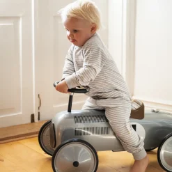 Barn Geggamoja Pyjamas Heldräkt|Bambukläder<Tvåvägs-zip Pyjamas Bambu Classic Grå/Vit