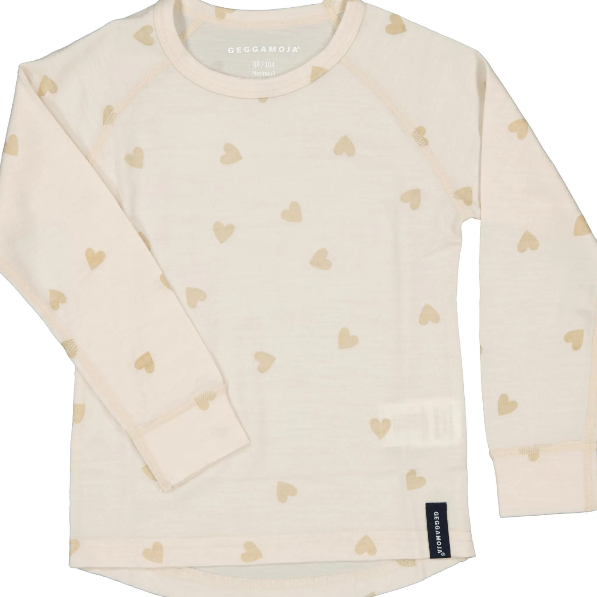 Barn Geggamoja Ull Och Underställ<Underställströja Merinoull Hjärtan