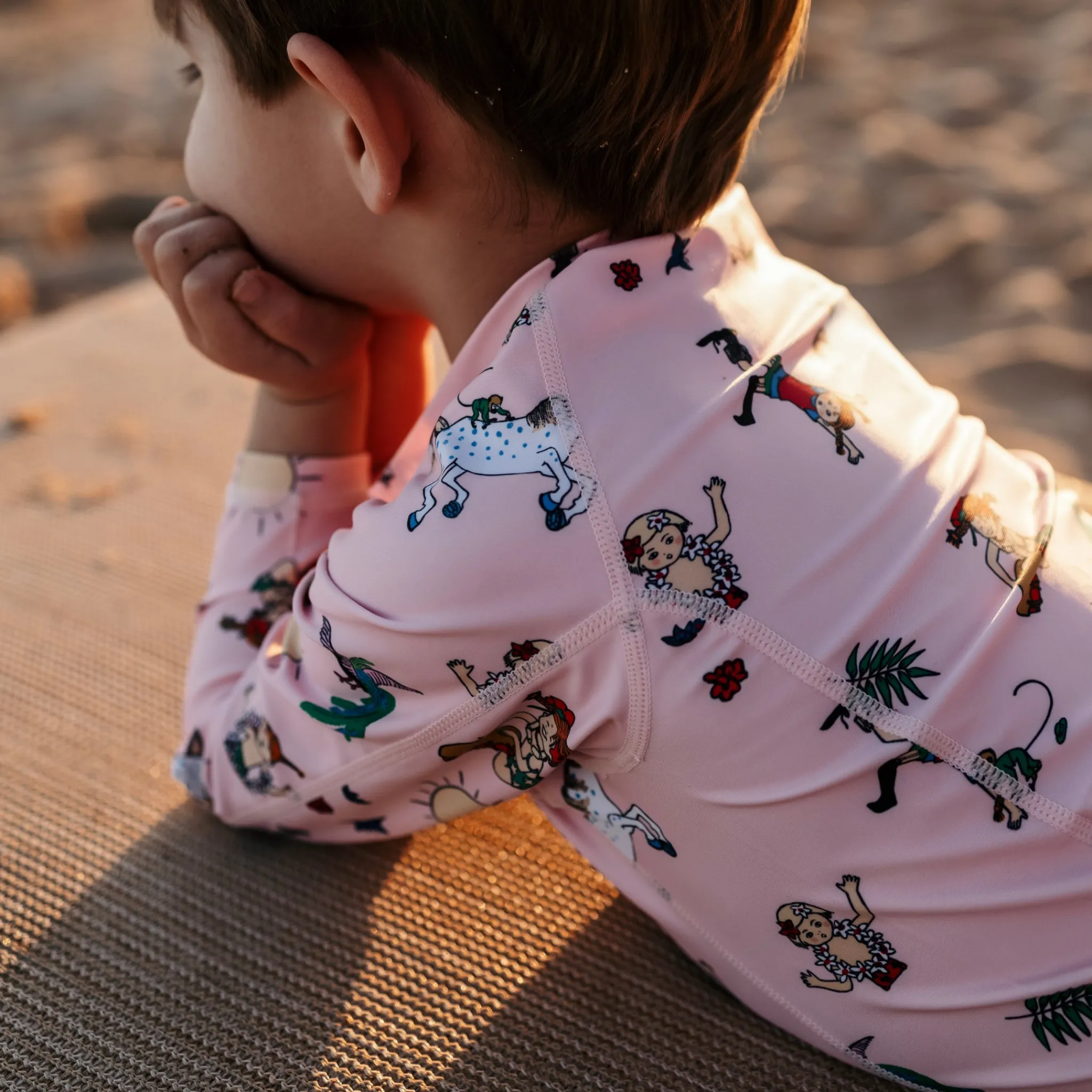 Barn Geggamoja Uv-Badkläder<UV-dräkt Pippi Långstrump Rosa