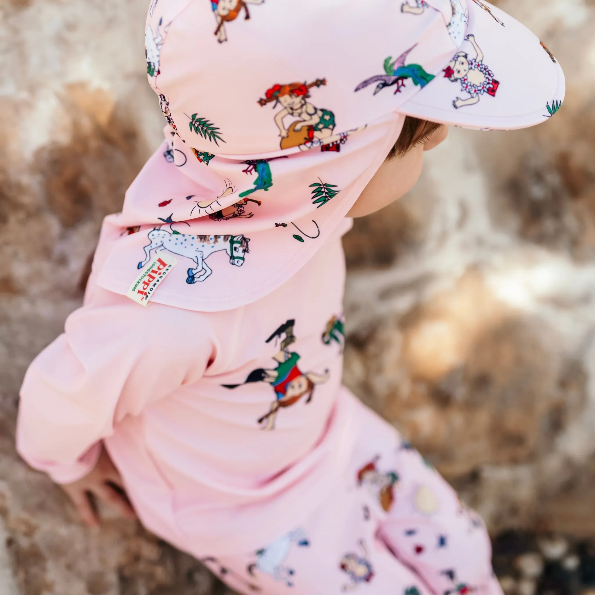 Barn Geggamoja Uv-Badkläder<UV-set Pippi Långstrump Rosa