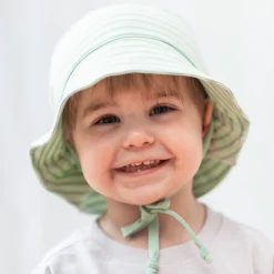 Barn Geggamoja Solhattar Och Kepsar|Bambukläder<UV-solhatt Bambu Classic Ljusgrön/Grön