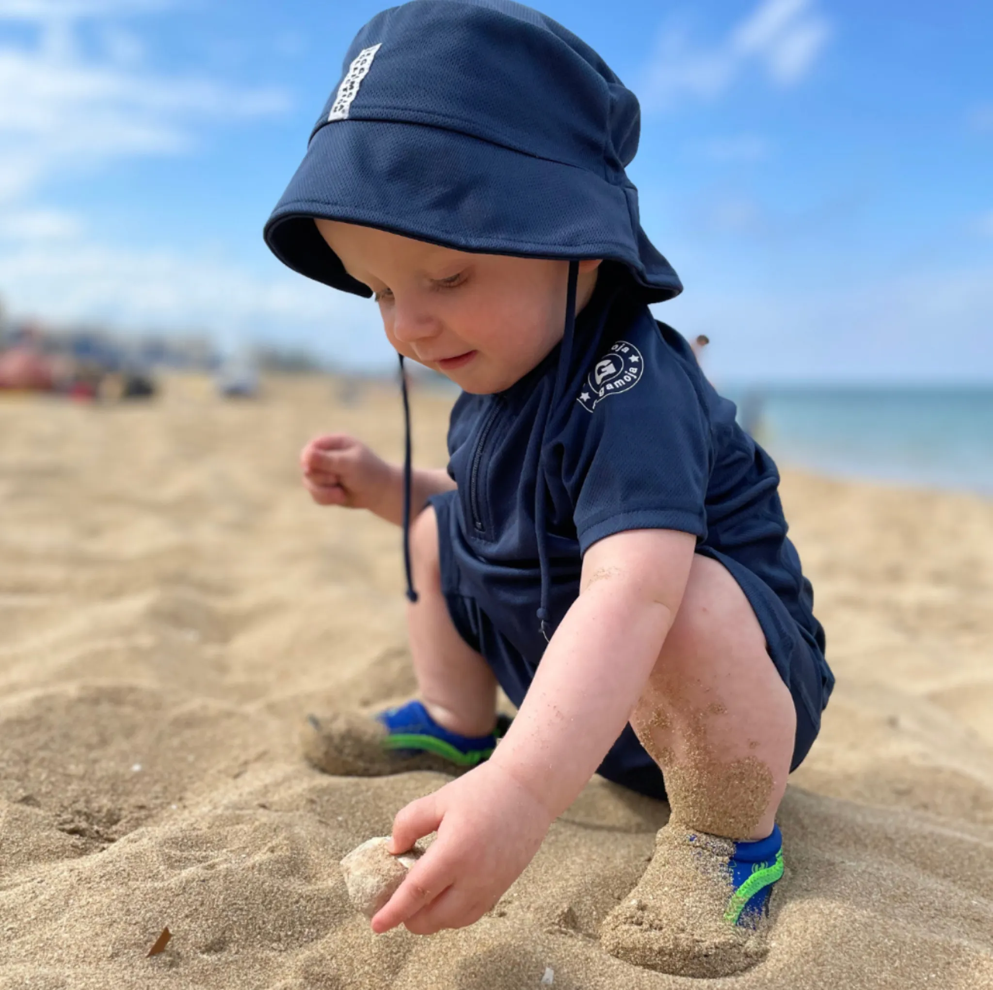 Barn Geggamoja Solhattar Och Kepsar|Uv-Badkläder<UV-Solhatt Marinblå